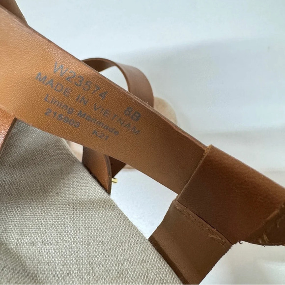 Cole Haan Wedge Platform Sandals Leather Brown US 8 Narrow Casual Summer Coastal - Picture 3 of 10